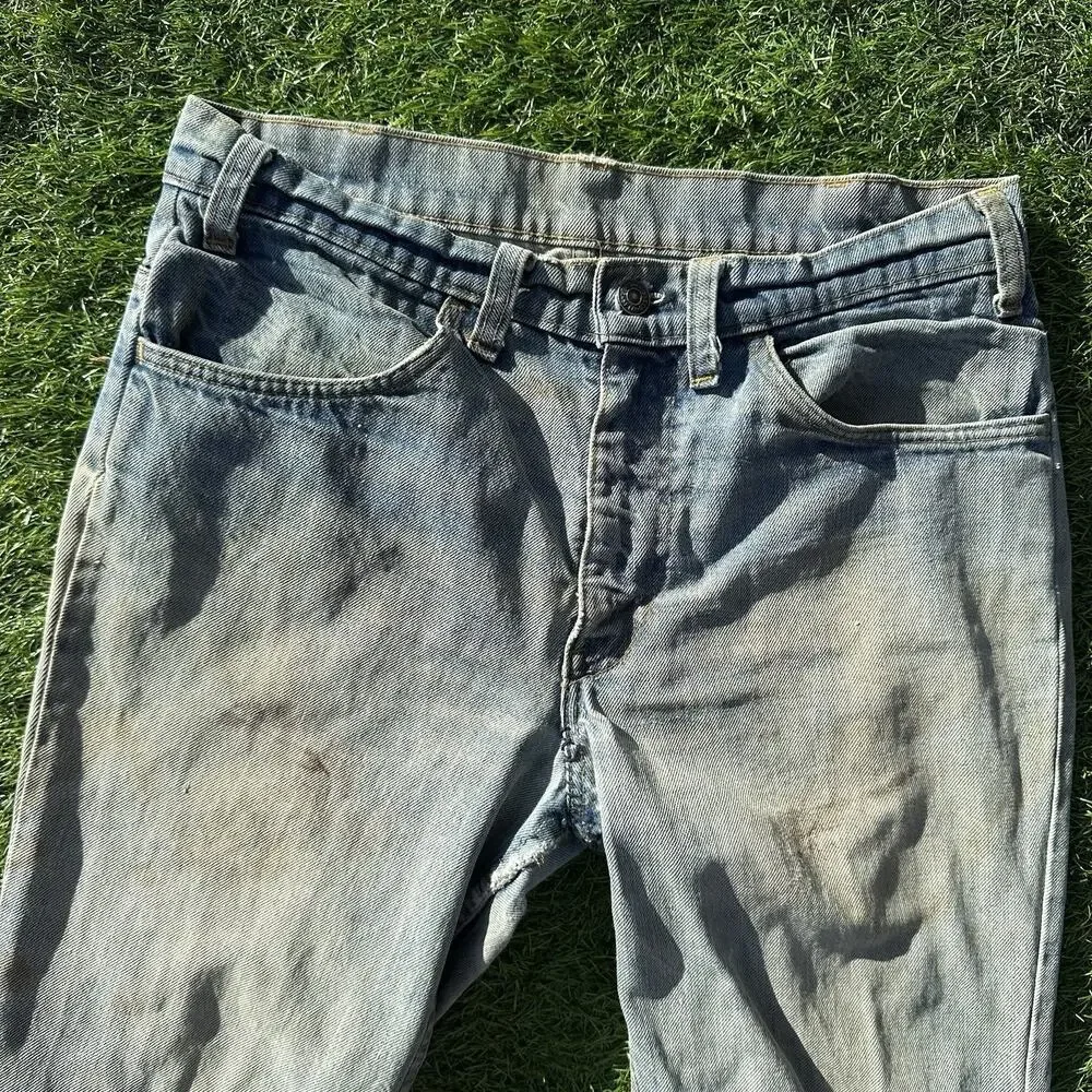 Levis Jeans Orange Tab‎ Size 31 x 28.5 Bell Bottom Flare Blue Flawed